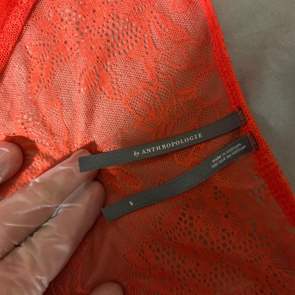 Anthropologie Red Lace Bodysuit Small - Picture 2 of 2